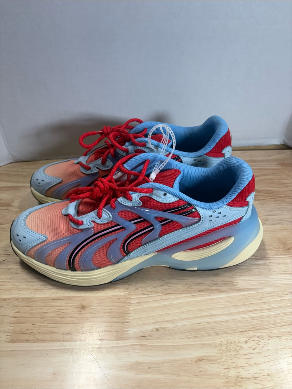 Puma Men's Gradient Athletic Sneakers - Light Blue, Red & Peach - Picture 4 of 9